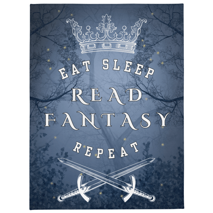 Eat, Sleep, Read Fantasy, Repeat - Throw Blanket (60"x80")